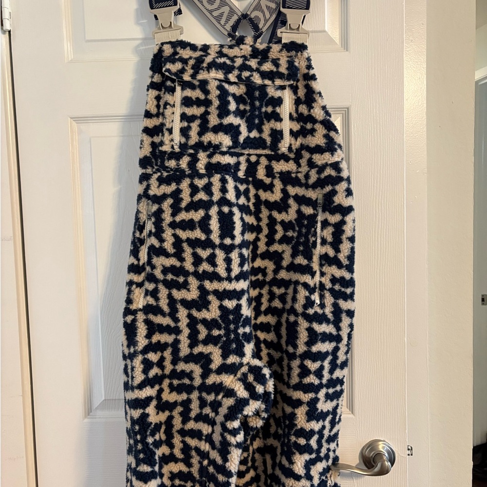 Free People Black and Cream Geometric Jumpsuit